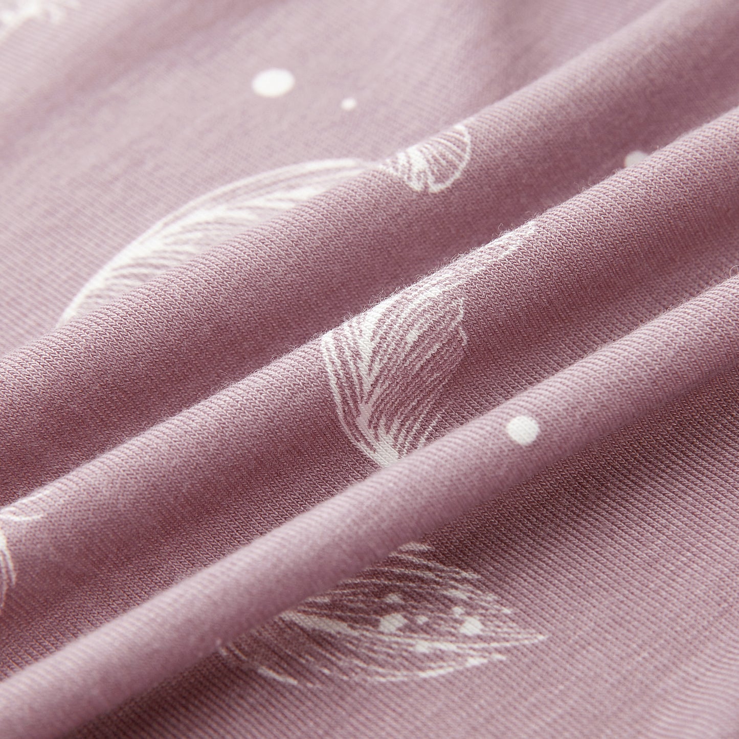 Bamboo Long Sleeve Zip Footless Baby Pajamas - Feather Mauve