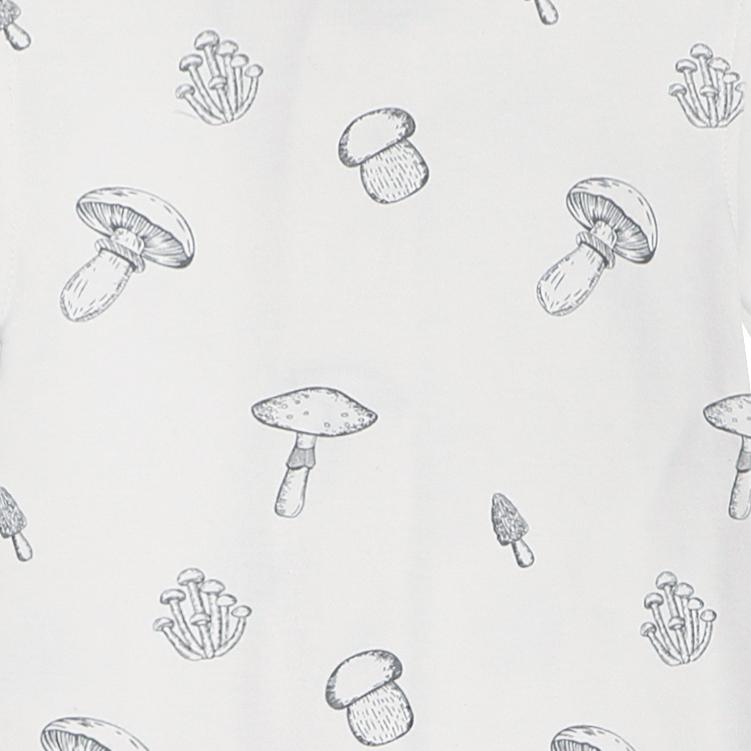 100% Organic Cotton Zip Footed Pajamas - Mushroom