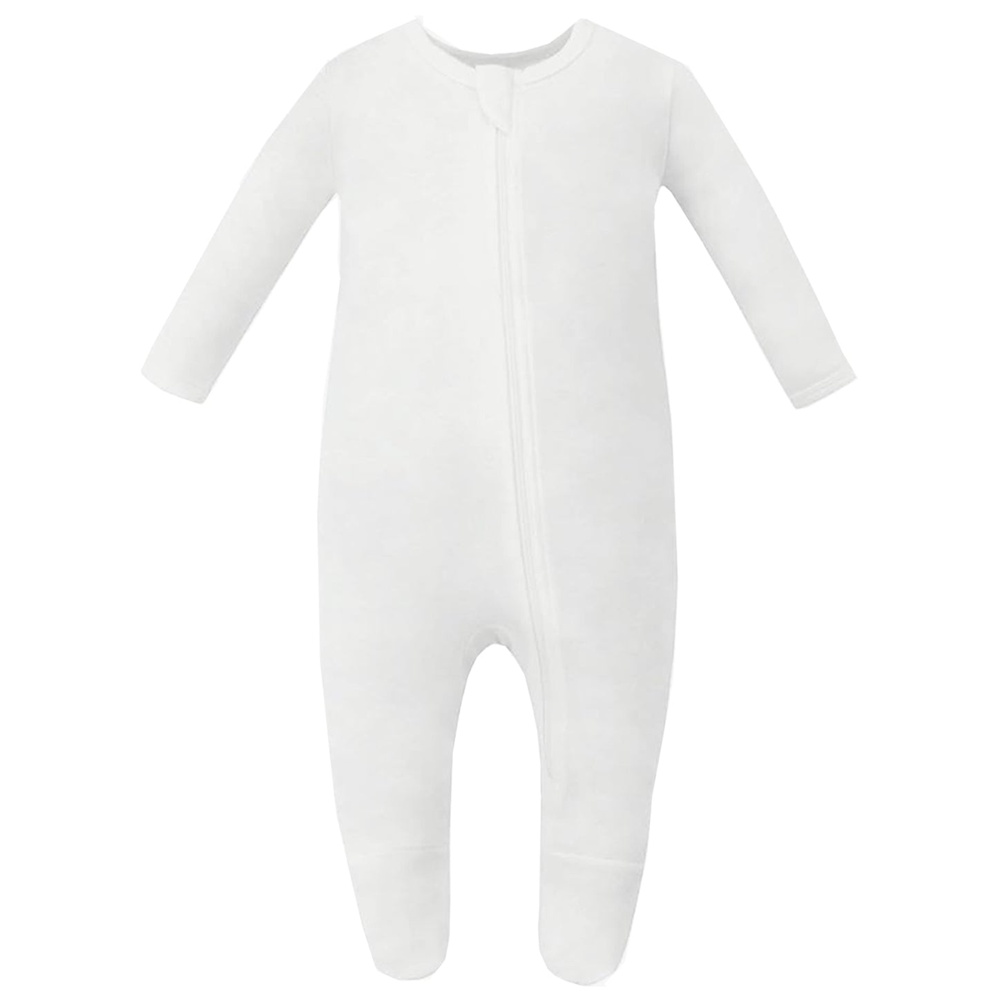 100% Cotton Footed Zip Pajamas - 3 pack - Olive&grey&ivory White