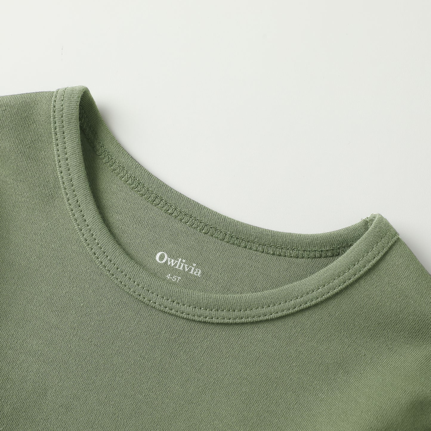 100% Organic Cotton Toddler 2 Piece Pajama Set - Olive