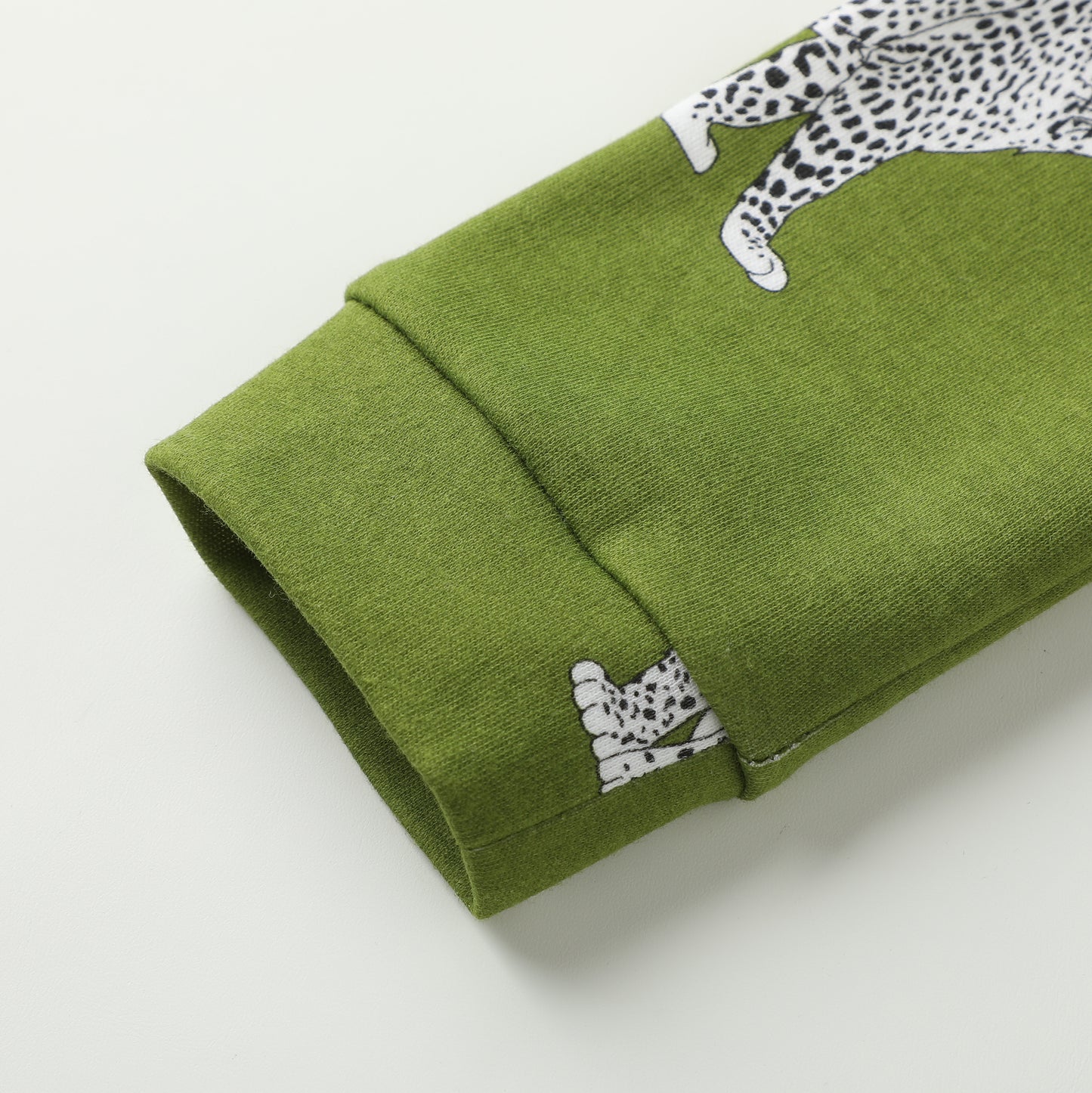 100% Organic Cotton Toddler 2 Piece Pajama Set - Green Cheetah