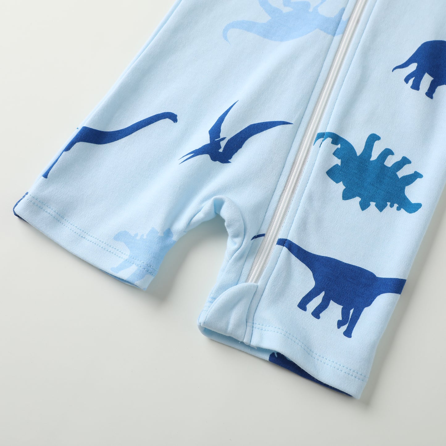 Owlivia Baby Short-Sleeve Summer Romper Set 2-Pack Tank Romper Jumpsuit for Girls and Boys(Blue Dinosaur & Tie Dye Dark Navy)
