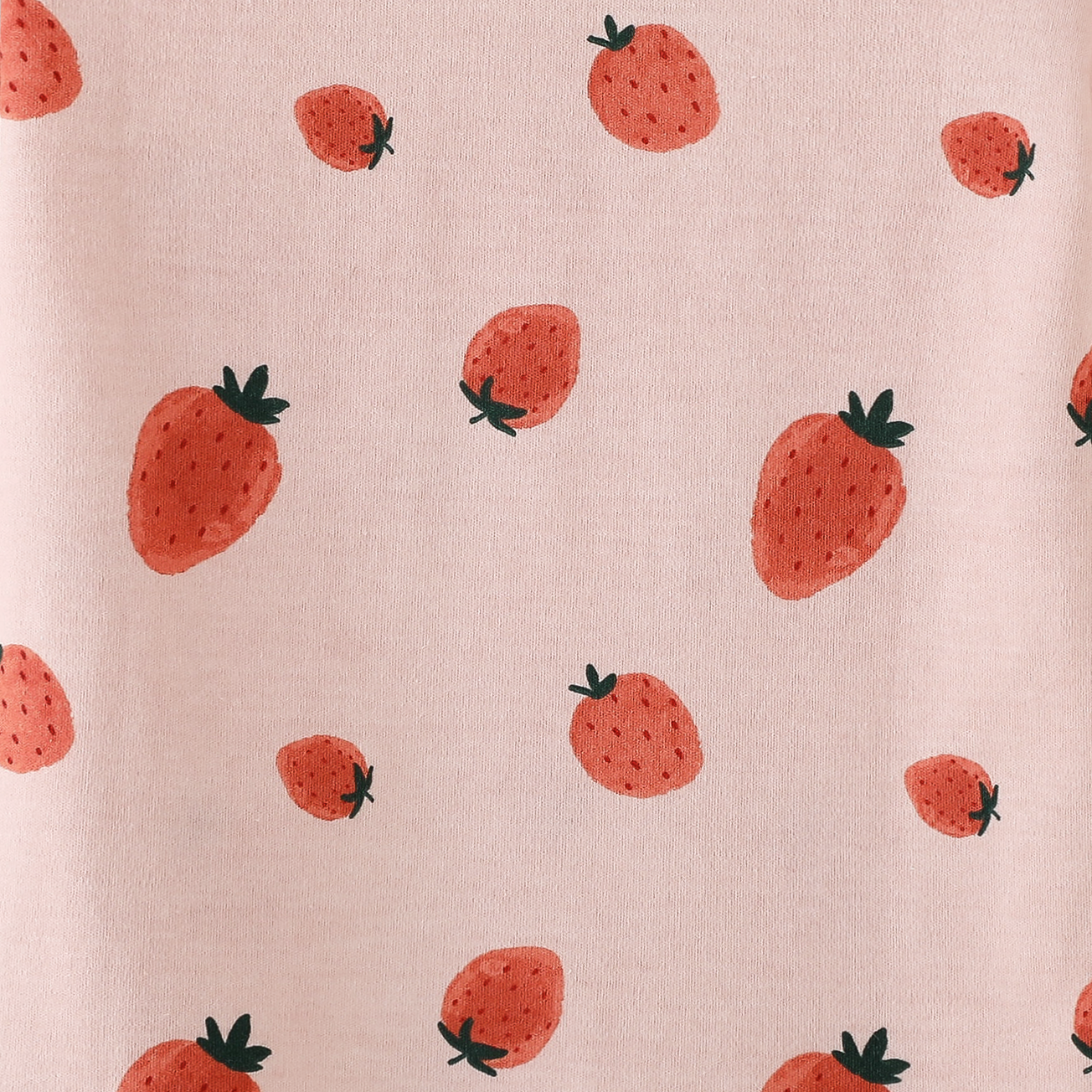 100% Cotton Footed Zip Pajamas - 2 pack - Pink Strawberry&white