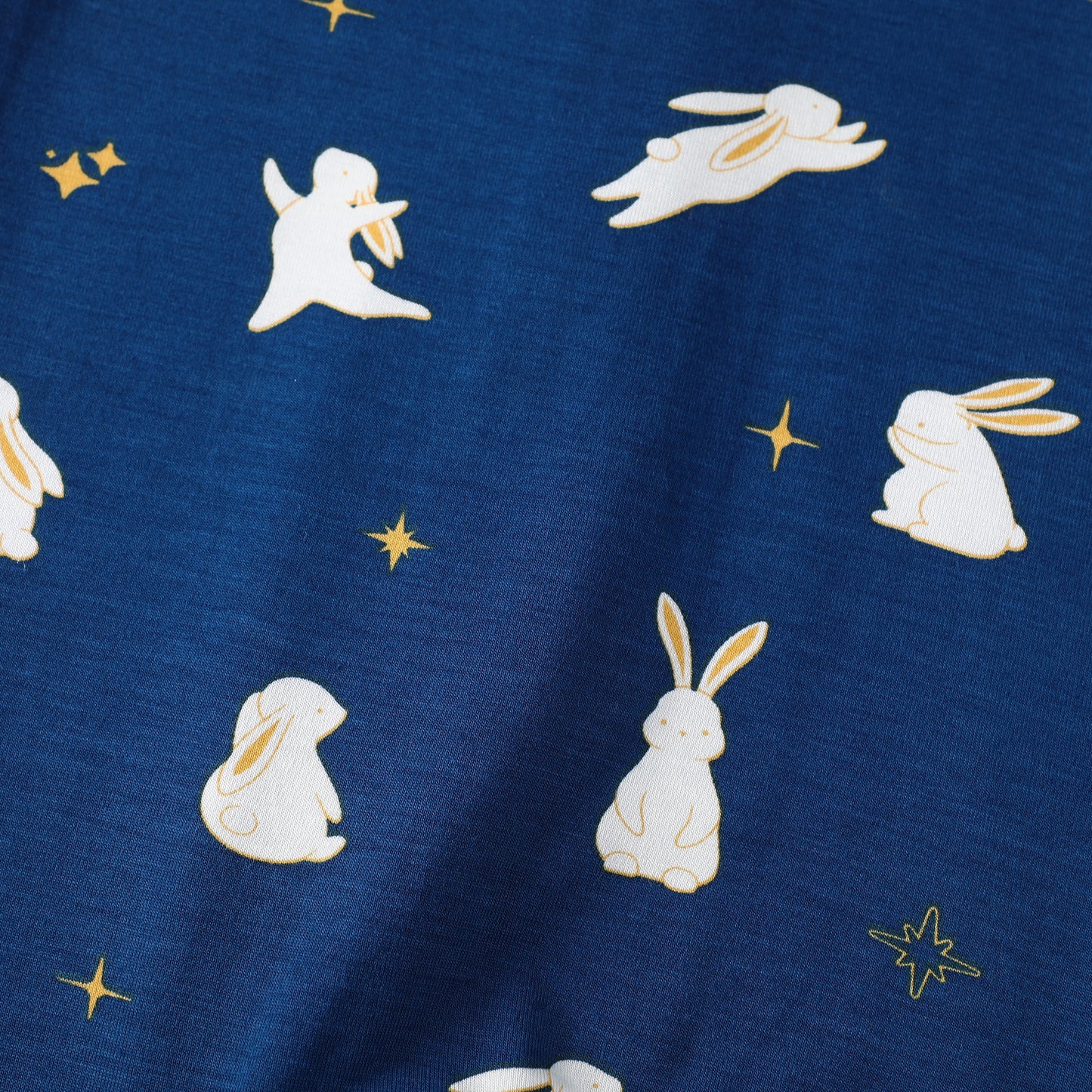 Bamboo Long Sleeve Zip Footless Baby Pajamas - Moon Bunny