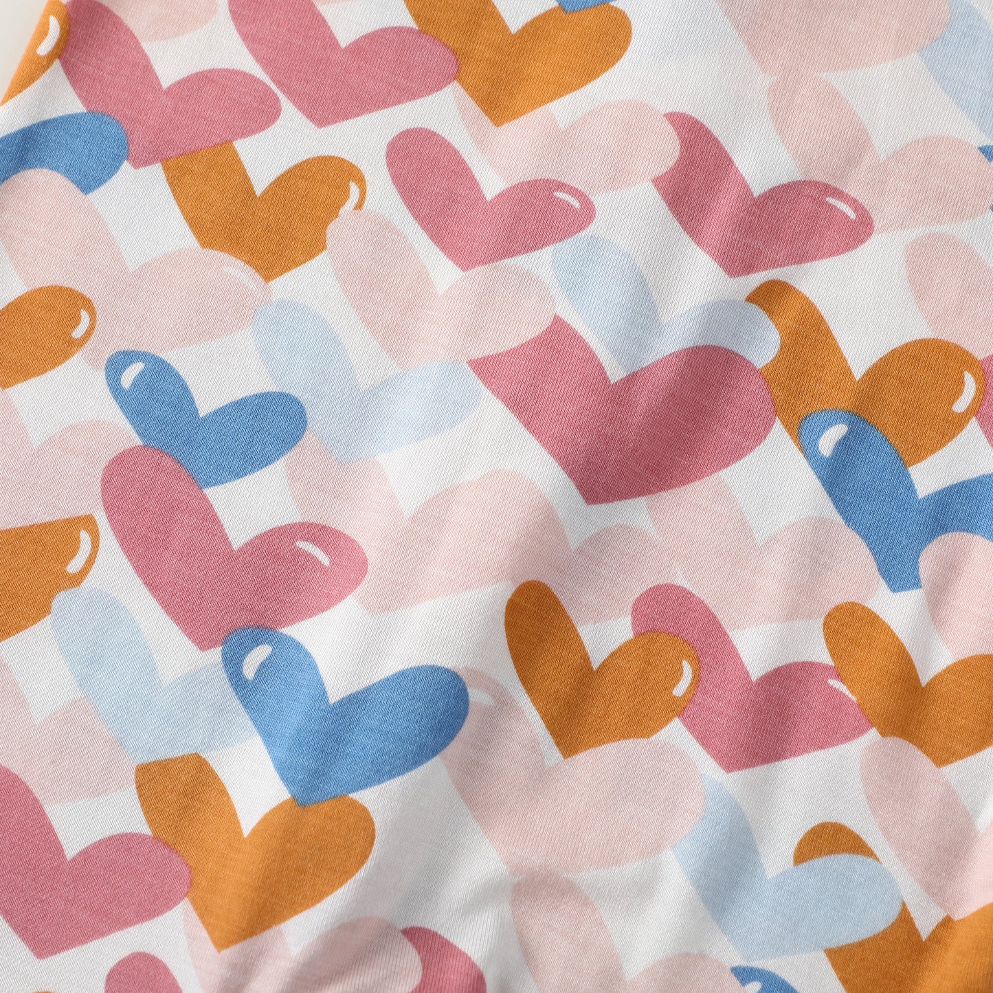 Bamboo Long Sleeve Zip Footless Baby Pajamas - Colorful Heart