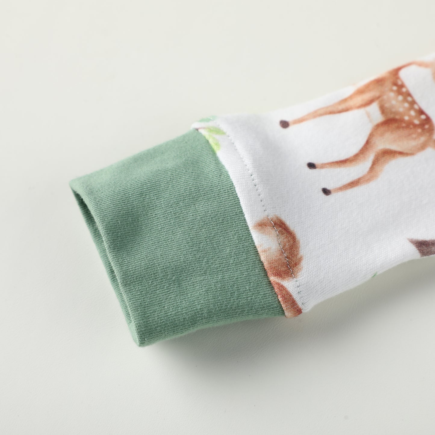 100% Organic Cotton Zip Footless Pajamas - Forest Deer