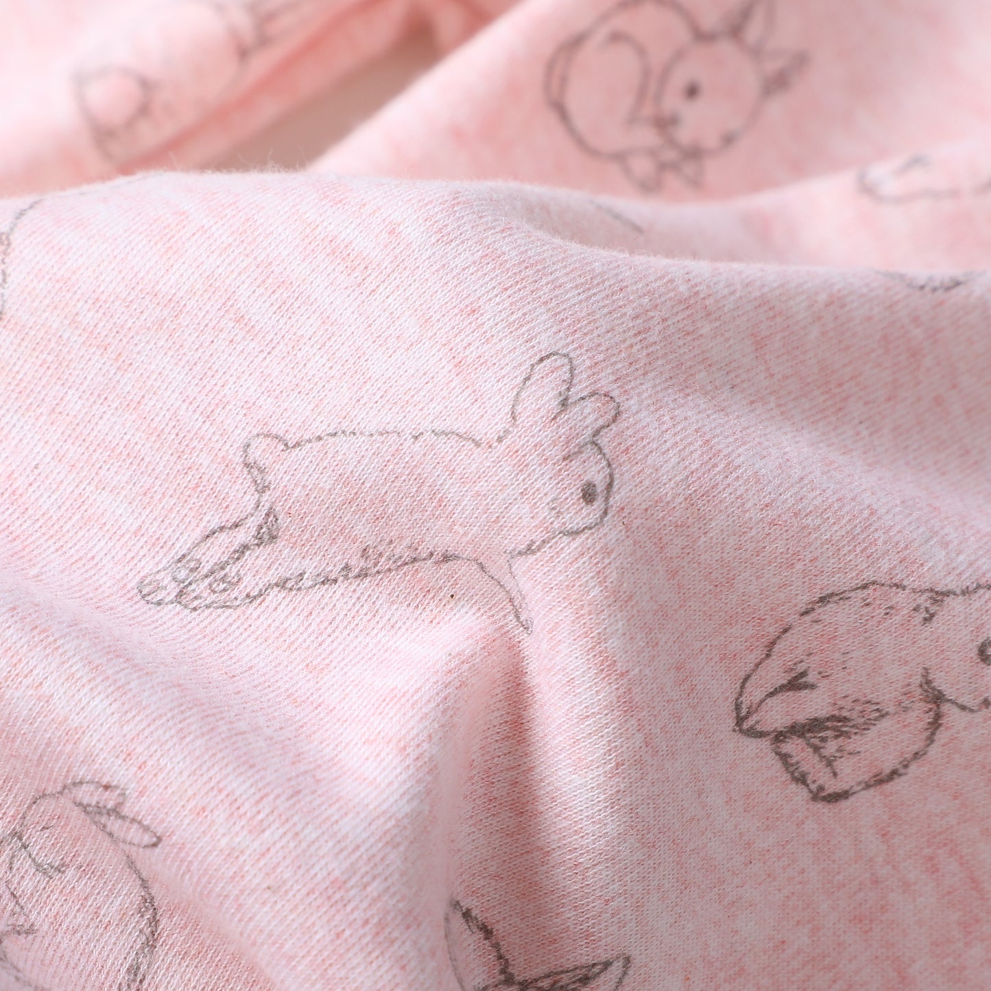 100% Organic Cotton Toddler 2 Piece Pajama Set - Pink Rabbit