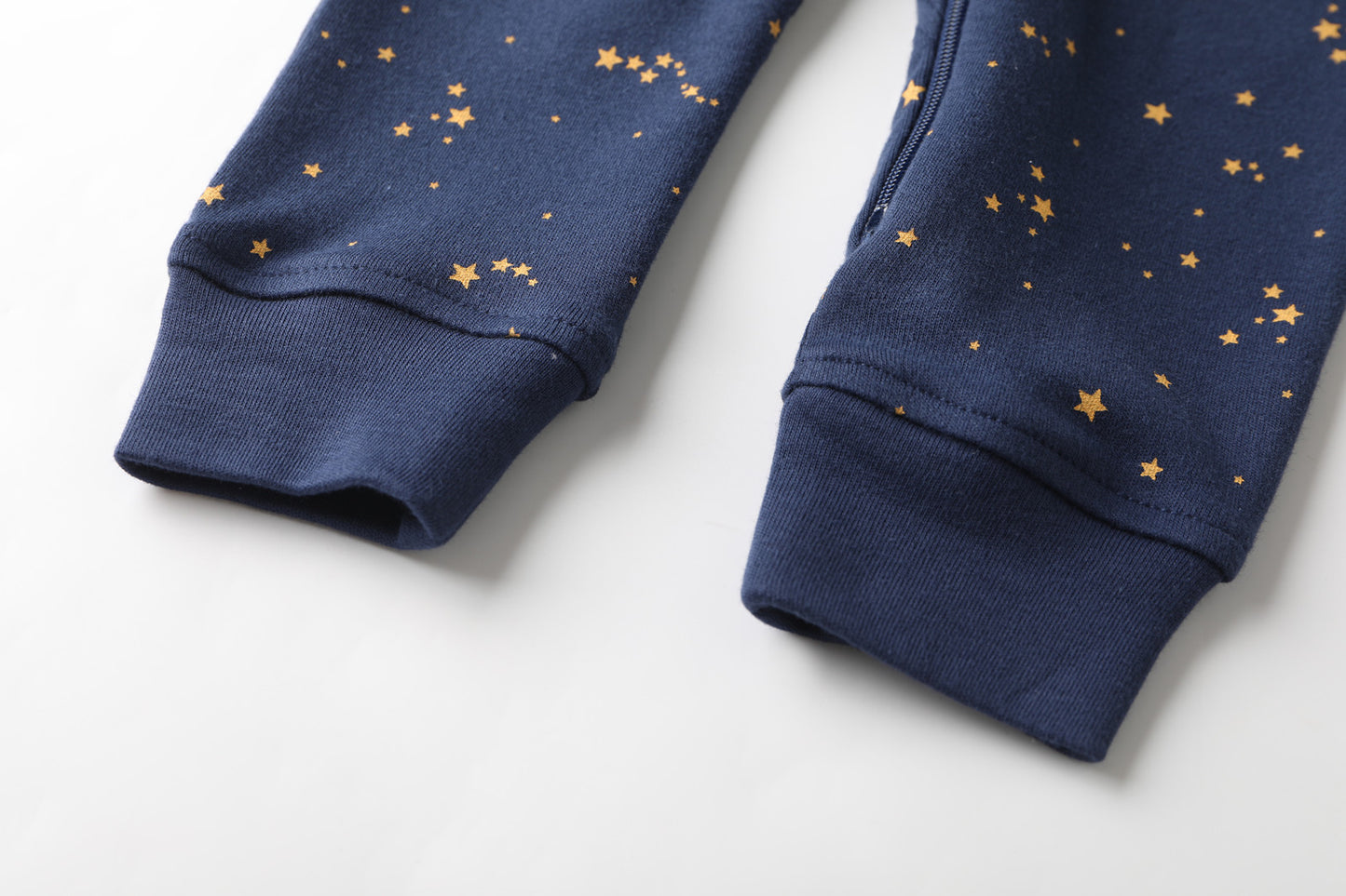 100% Organic Cotton Zip Footless Short Sleeve Pajamas - Short Starry Sky