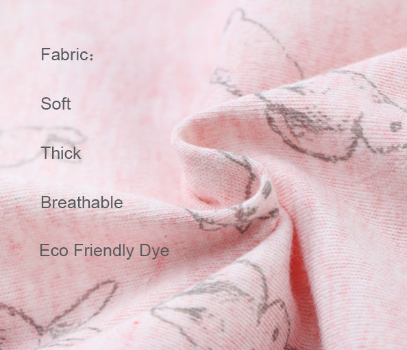 100% Organic Cotton Zip Footless Pajamas - Pink Rabbit