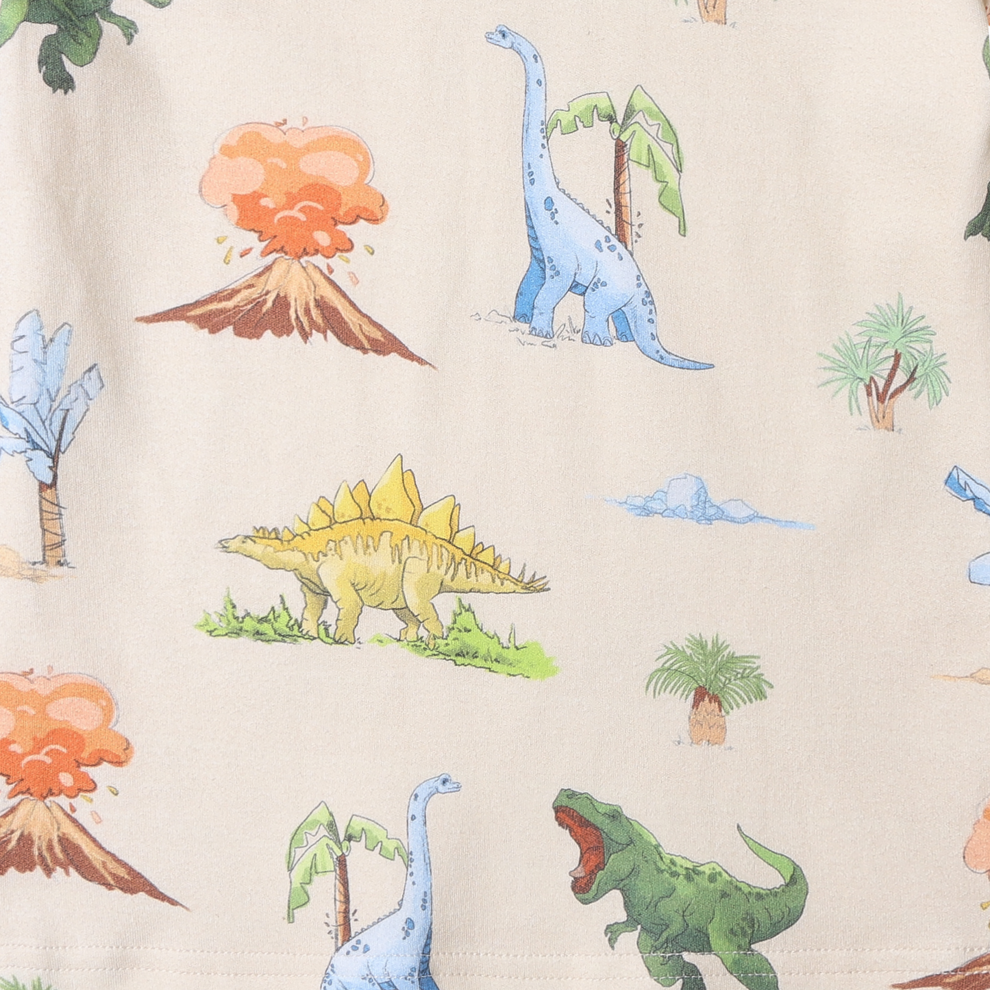 100% Organic Cotton Zip Footed Pajamas - Watercolor Dinosaur