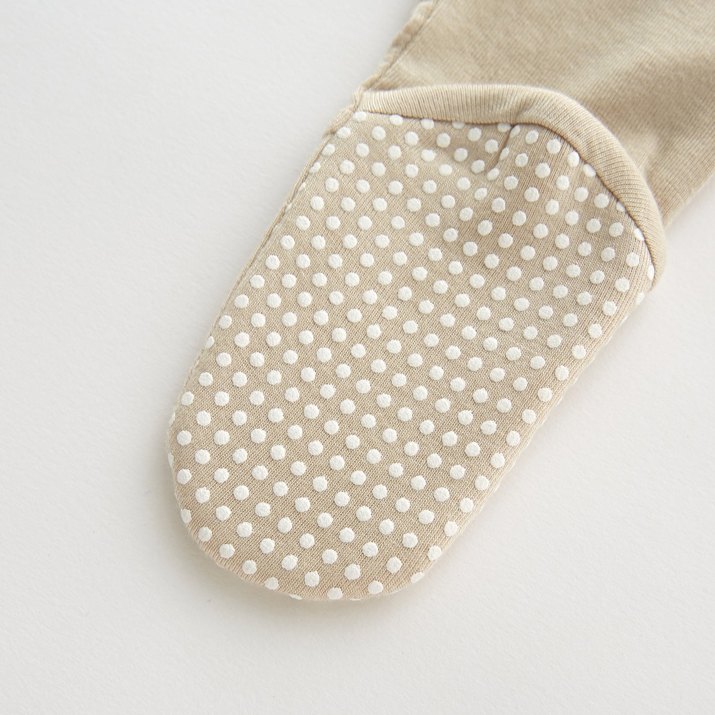 Bamboo Long Sleeve Zip Footed Pajamas - Beige