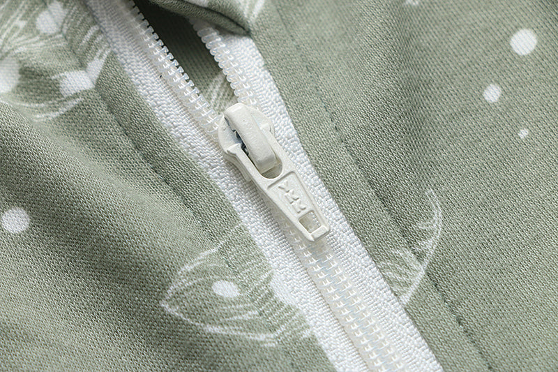 100% Organic Cotton 0.5tog Sleep Sack - Sage Feather