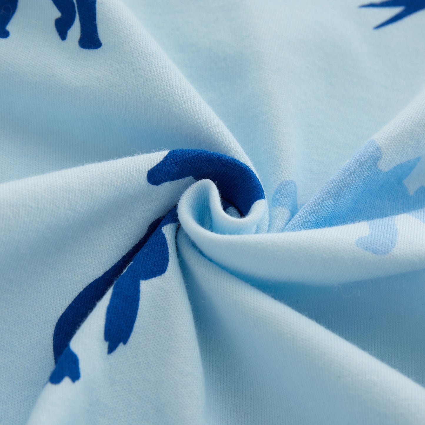100% Organic Cotton Zip Footed Pajamas - Blue Dinosaur