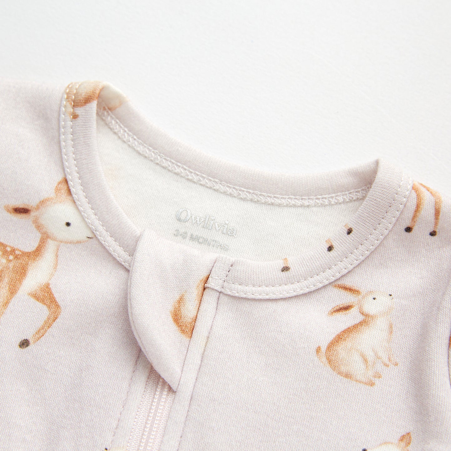 100% Organic Cotton Zip Footed Pajamas - Pink Deer