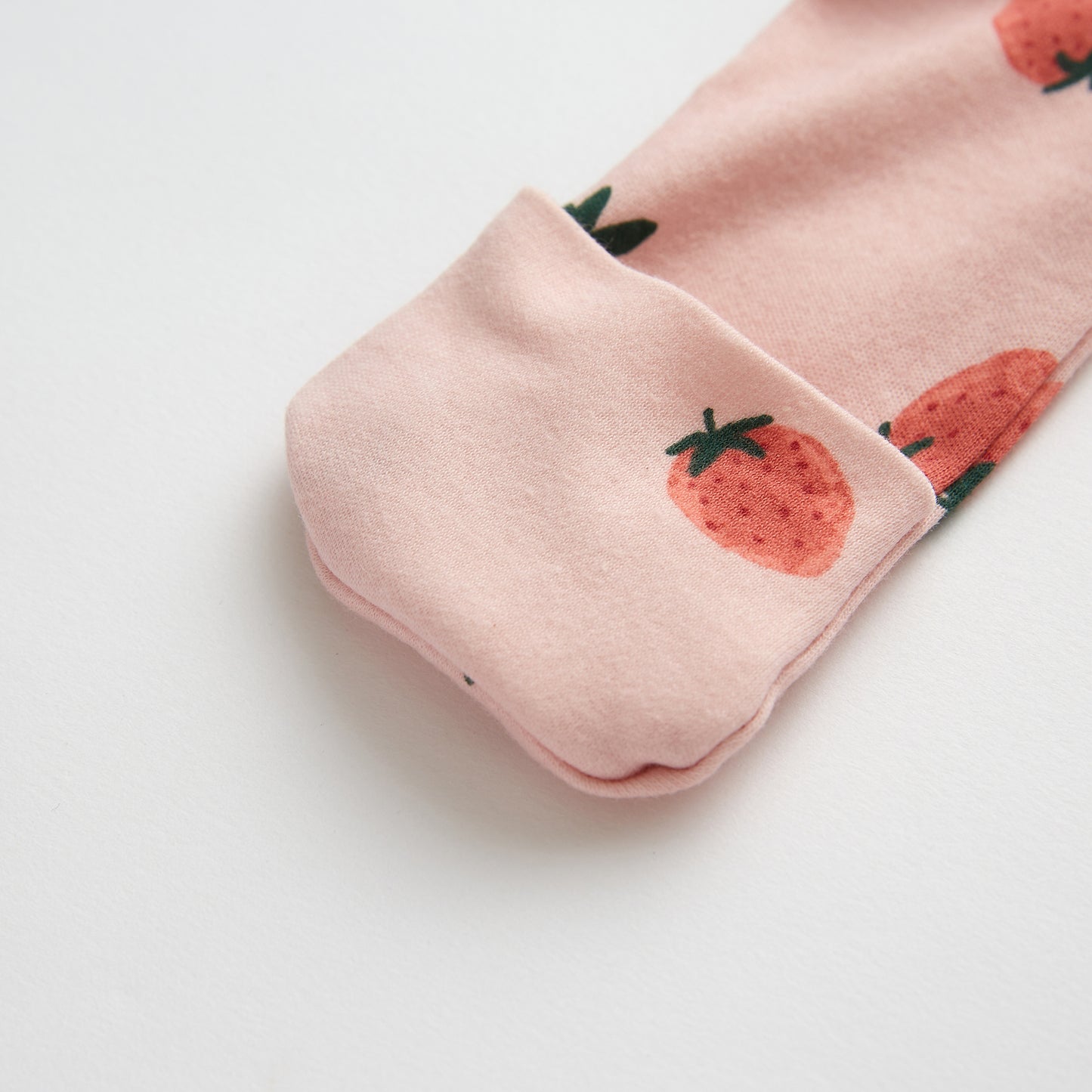 100% Cotton Footed Zip Pajamas - 2 pack - Pink Strawberry&white