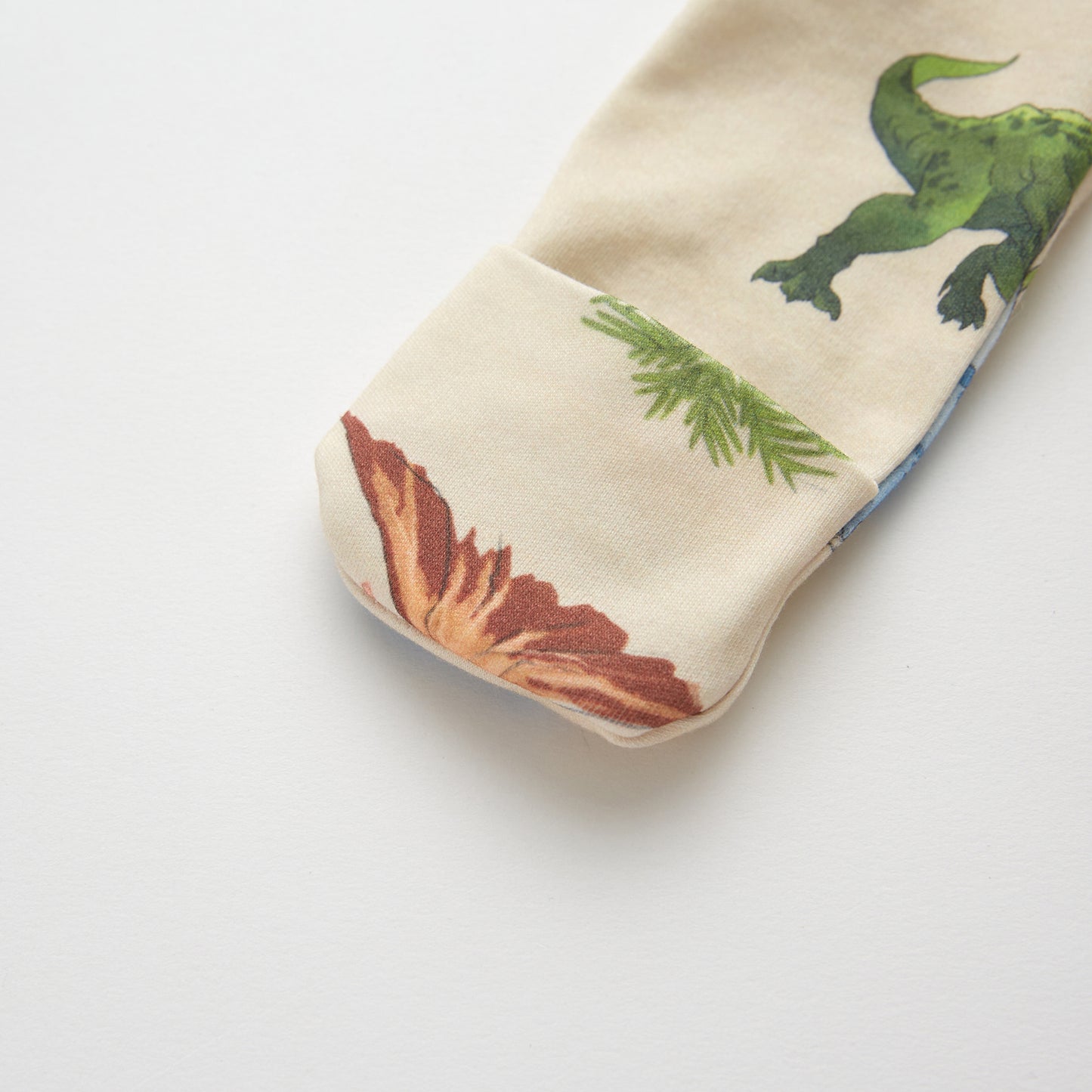 100% Organic Cotton Zip Footed Pajamas - Watercolor Dinosaur
