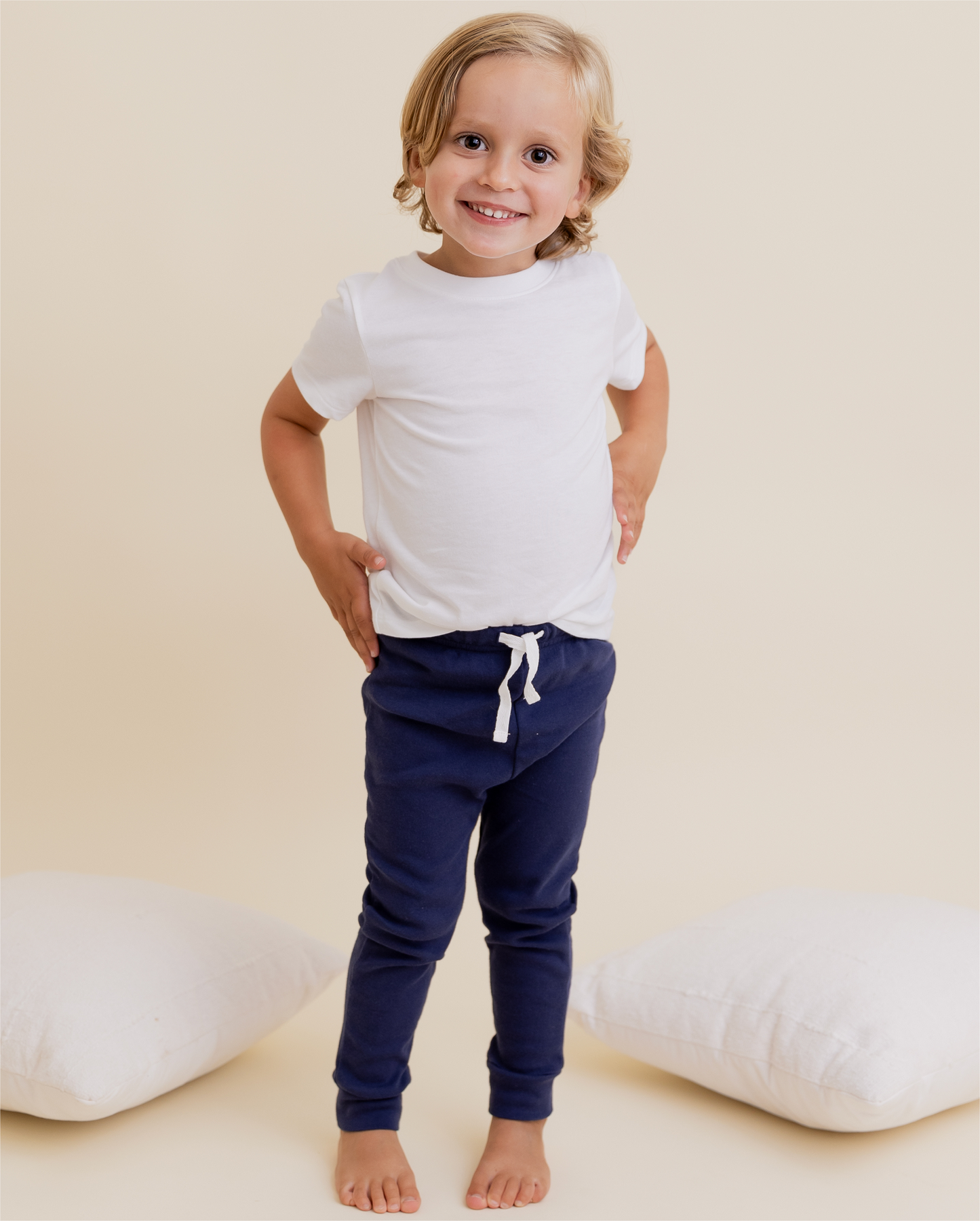 100% Cotton Joggers - 3 pack - Navy & Grey Melange & Grey Rabbit