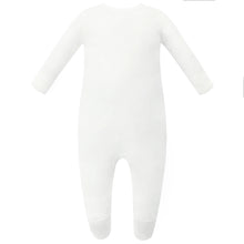 Load image into Gallery viewer, 100% Organic Cotton Zip Footed Pajamas - Off-White