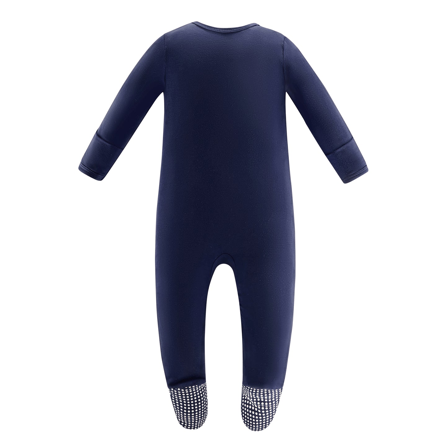 Bamboo Long Sleeve Zip Footed Pajamas - Navy