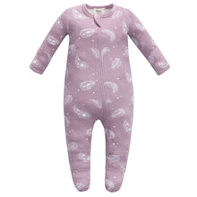 Load image into Gallery viewer, 100% Organic Cotton Zip Footed Pajamas - Feather Mauve