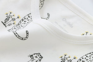 100% Organic Cotton Toddler Summer 2 Piece short sleeve Pajama Set - Cheetah