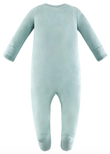 Load image into Gallery viewer, Bamboo Long Sleeve Zip Footed Pajamas - Seafoam