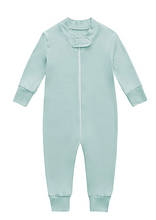 Load image into Gallery viewer, Bamboo Long Sleeve Zip Footless Baby Pajamas - Seafoam