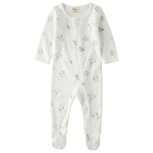 Load image into Gallery viewer, 100% Cotton Zip Footed Pajamas - 2 Pack - Mushroom &amp; Golden Star