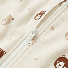 Load image into Gallery viewer, 100% Cotton Footed Zip Pajamas - 2 pack - Mini Bears &amp; Beige