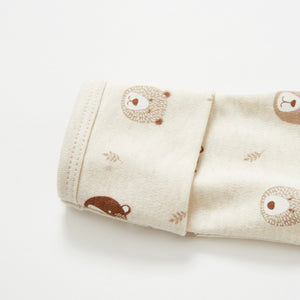 100% Cotton Footed Zip Pajamas - 2 pack - Mini Bears & Beige