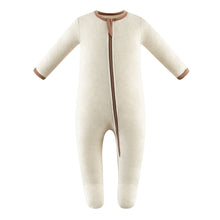 Load image into Gallery viewer, 100% Cotton Footed Zip Pajamas - 2 pack - Mini Bears &amp; Beige