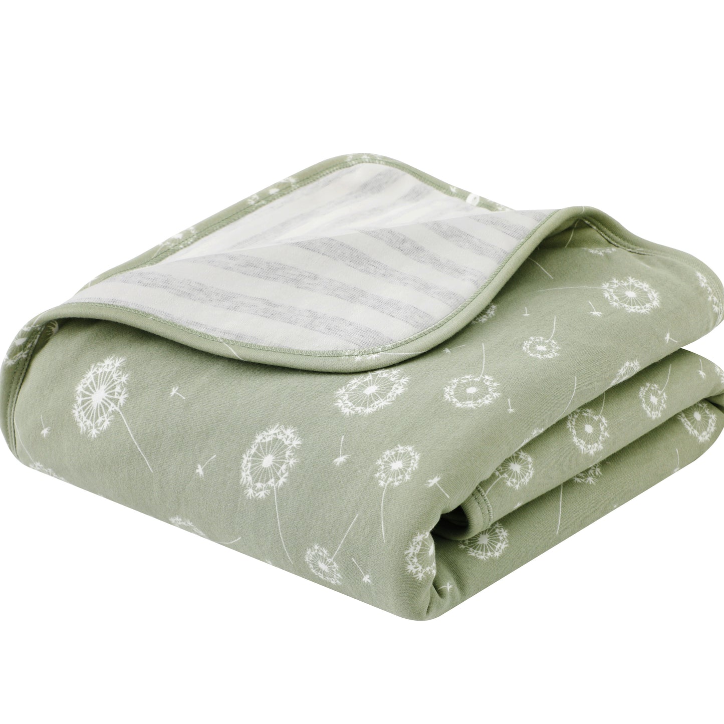 Owlivia Premium Organic Cotton Baby Blanket, Neutral Toddler Blanket with Soft Polyester Fill – Reversible Baby Infant Quilt 30"x40", Crib & Stroller Blanket(Dandelion)