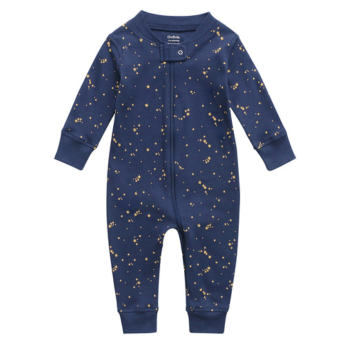 100% Organic Cotton Zip Footless Pajamas -  Starry Sky