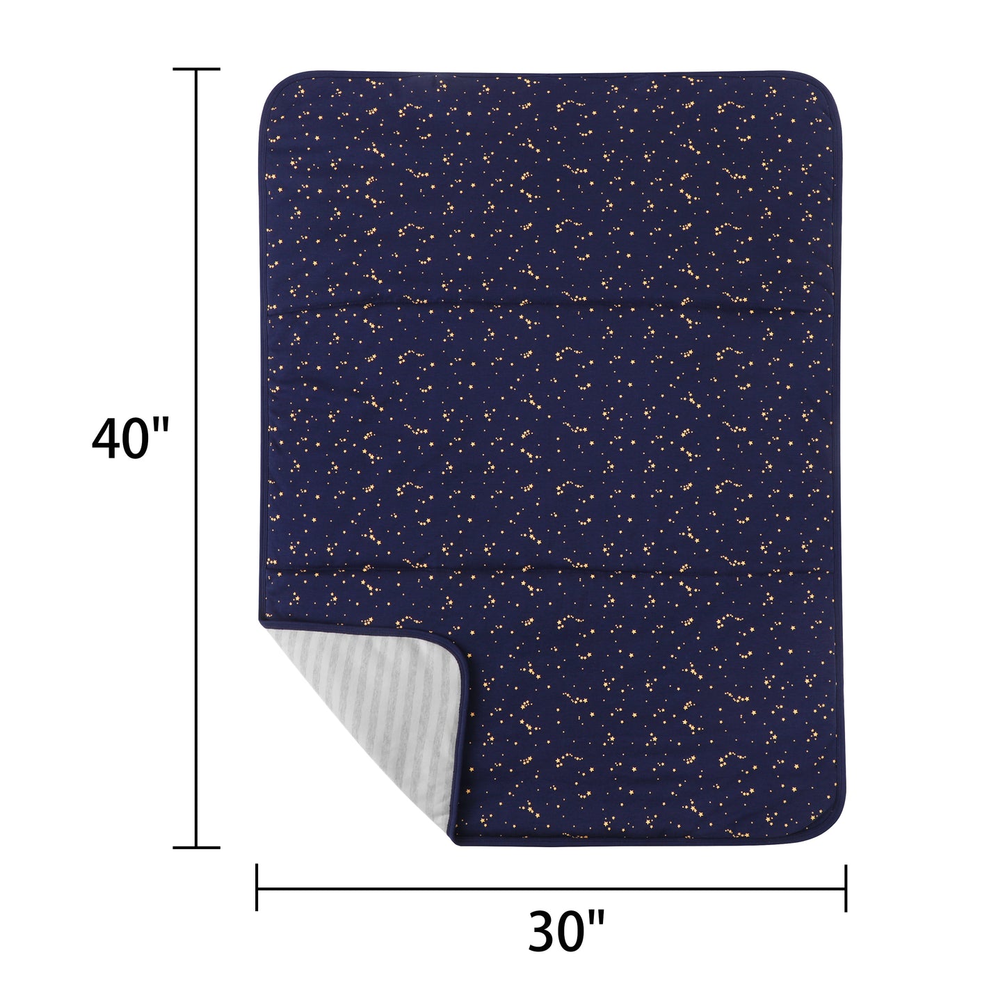 Owlivia Premium Organic Cotton Baby Blanket, Neutral Toddler Blanket with Soft Polyester Fill – Reversible Baby Infant Quilt 30"x40", Crib & Stroller Blanket(Starry Sky)