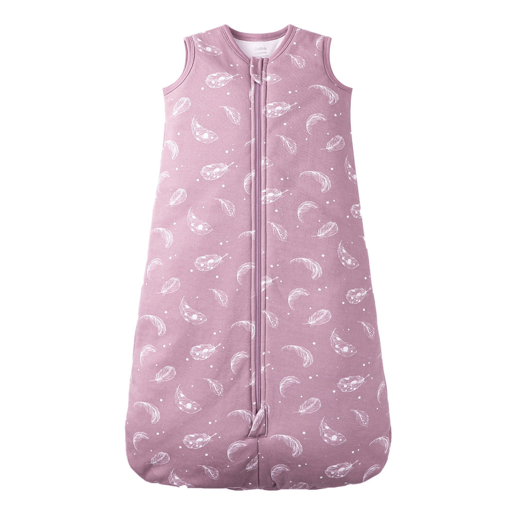 100% Organic Cotton 2.5tog Sleep Sack - Mauve Feather