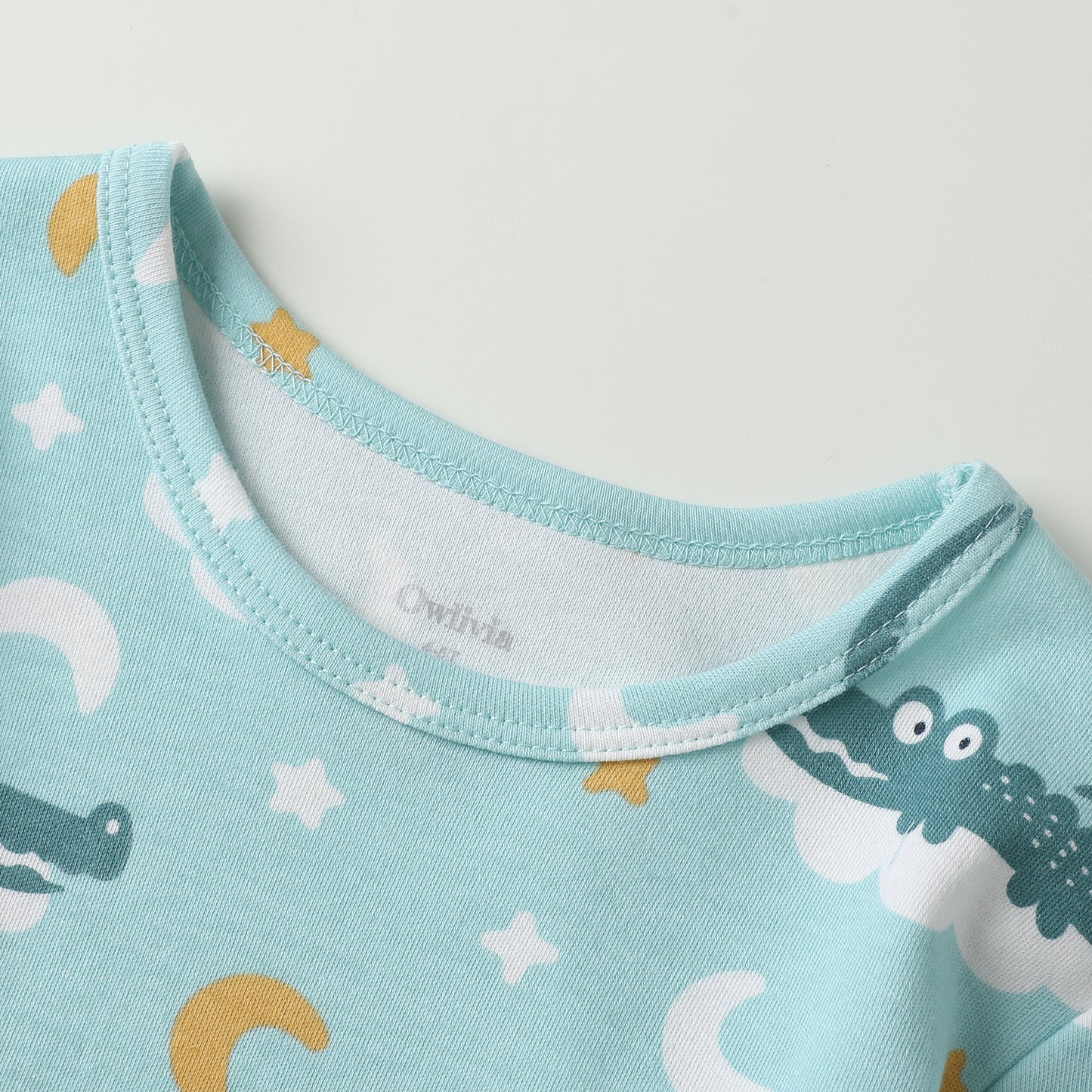 100% Organic Cotton Toddler 2 Piece Pajama Set - Crocodile