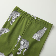 Load image into Gallery viewer, 100% Organic Cotton Toddler 2 Piece Pajama Set - Green Cheetah