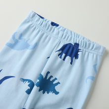 Load image into Gallery viewer, 100% Organic Cotton Toddler 2 Piece Pajama Set - Blue Dinosaur