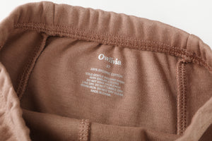 100% Organic Cotton Toddler 2 Piece Pajama Set - Brown