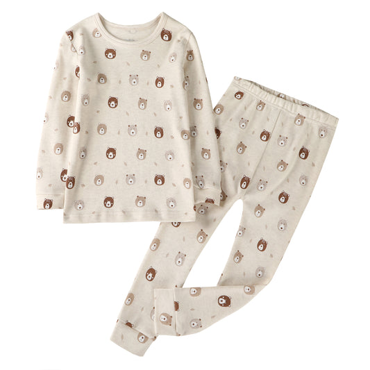 100% Organic Cotton Toddler 2 Piece Pajama Set -Mini Bears