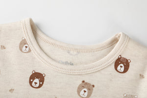 100% Organic Cotton Toddler 2 Piece Pajama Set -Mini Bears