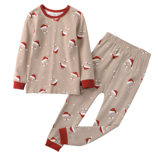 100% Organic Cotton Toddler 2 Piece Pajama Set - Santa Claus