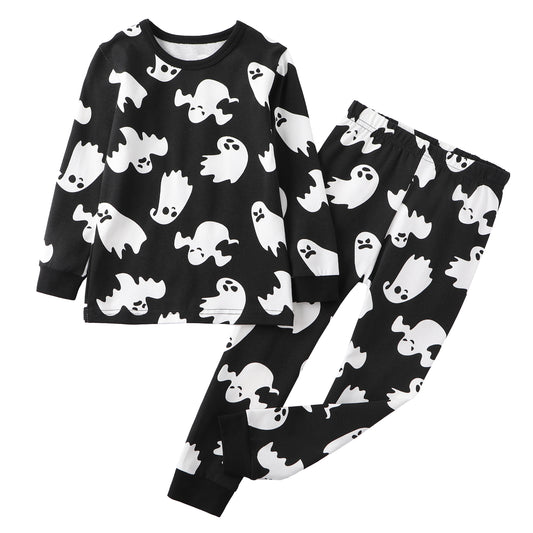 100% Organic Cotton Toddler 2 Piece Pajama Set -Halloween Ghosts