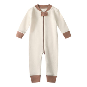 100% Cotton Footless Zip Pajamas - 2 pack - Mini Bears&beige