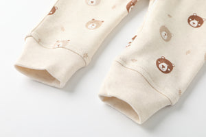 100% Cotton Footless Zip Pajamas - 2 pack - Mini Bears&beige