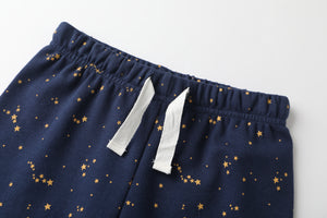 100% Organic Cotton Toddler Summer 2 Piece short sleeve Pajama Set - Starry Sky