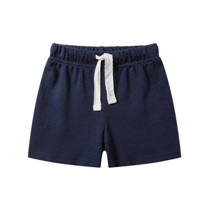 Organic Cotton Baby Shorts Toddler Summer Shorts - Gray & Navy & Grey Rabbit