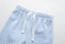 Load image into Gallery viewer, 100% Cotton Footed Joggers - 2 pack - White &amp; Blue Stripes