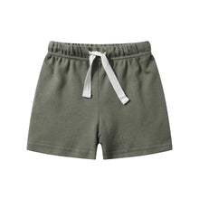 Load image into Gallery viewer, Organic Cotton Baby Shorts Toddler Summer Shorts - Olive &amp; Dark Grey &amp; Light Grey