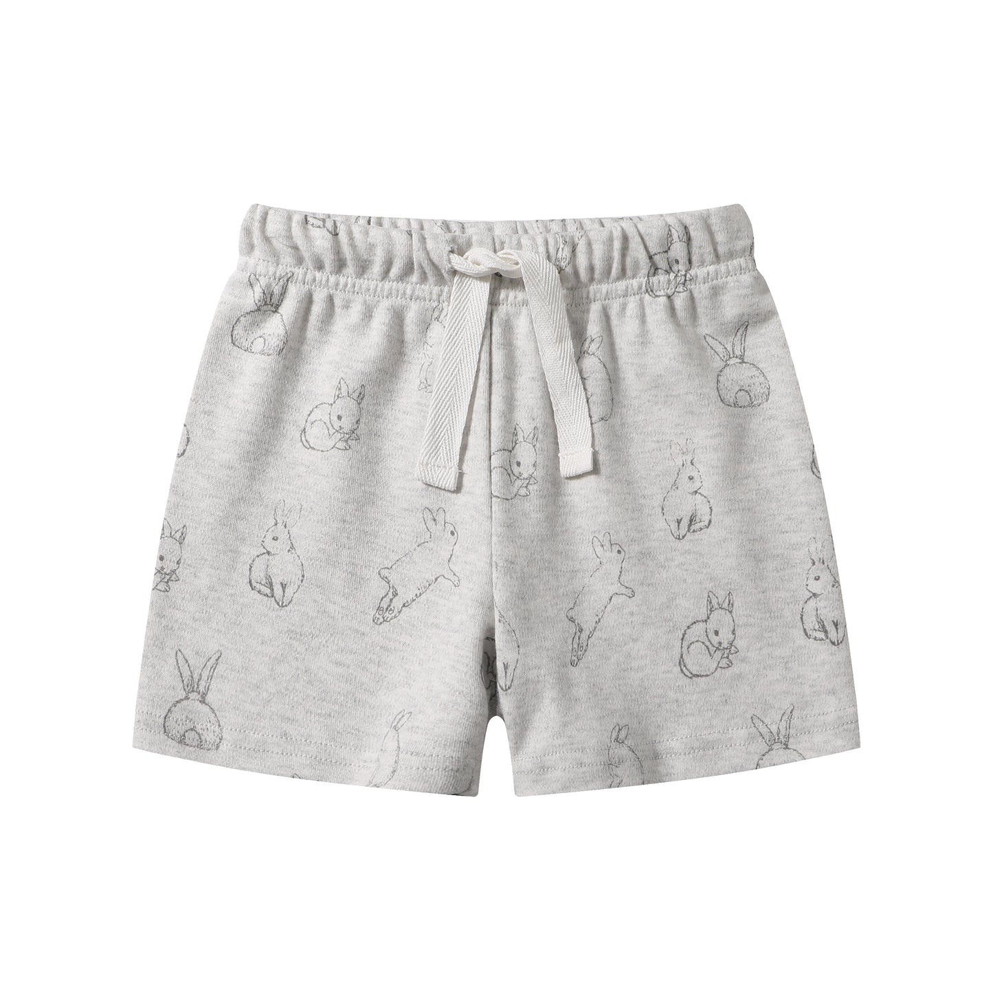 Organic Cotton Baby Shorts Toddler Summer Shorts - Gray & Navy & Grey Rabbit